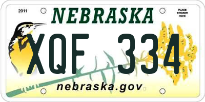 NE license plate XQF334