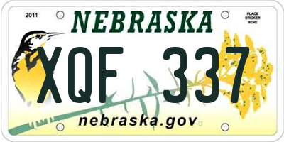 NE license plate XQF337