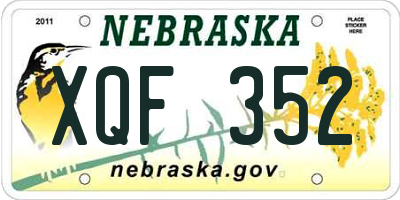 NE license plate XQF352