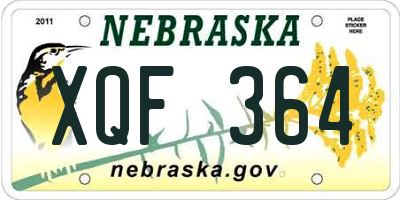 NE license plate XQF364