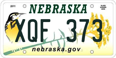 NE license plate XQF373