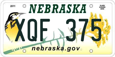 NE license plate XQF375