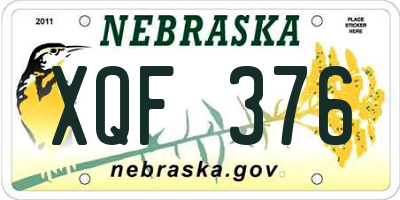 NE license plate XQF376