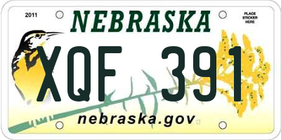 NE license plate XQF391