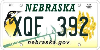 NE license plate XQF392