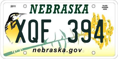 NE license plate XQF394