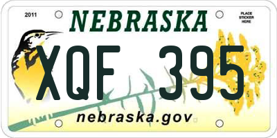 NE license plate XQF395