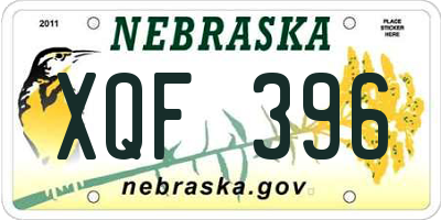 NE license plate XQF396