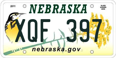NE license plate XQF397