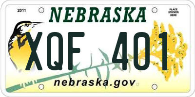 NE license plate XQF401