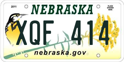 NE license plate XQF414