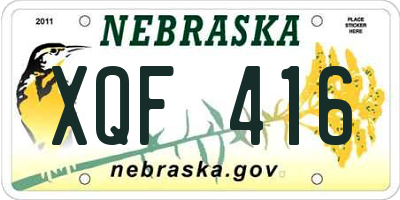 NE license plate XQF416
