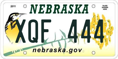 NE license plate XQF444