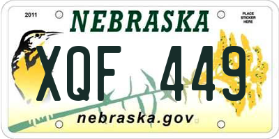 NE license plate XQF449