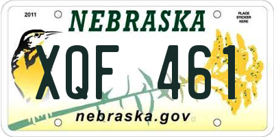 NE license plate XQF461