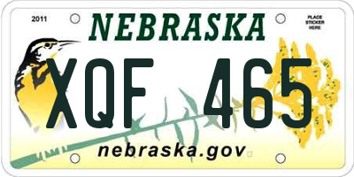 NE license plate XQF465