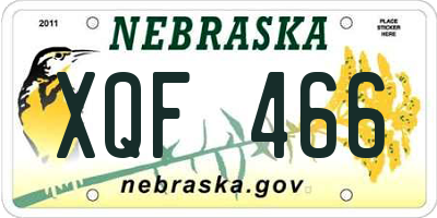 NE license plate XQF466