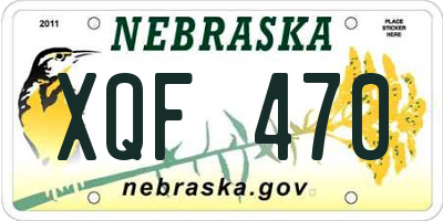 NE license plate XQF470