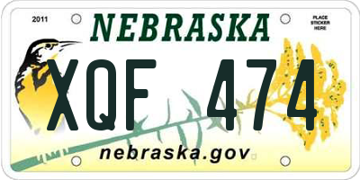 NE license plate XQF474