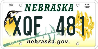 NE license plate XQF481