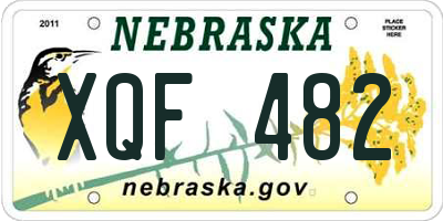 NE license plate XQF482