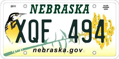 NE license plate XQF494