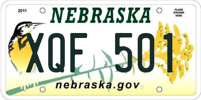 NE license plate XQF501