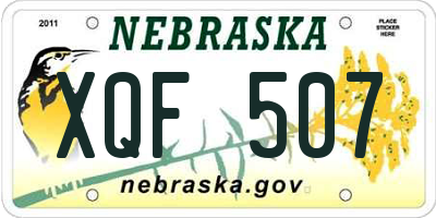 NE license plate XQF507