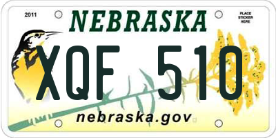 NE license plate XQF510