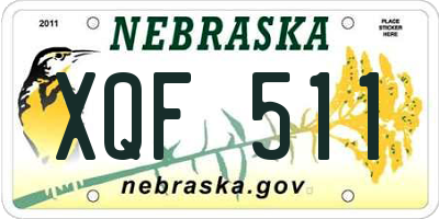 NE license plate XQF511