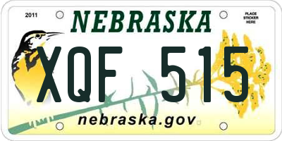NE license plate XQF515