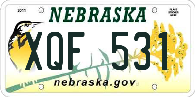 NE license plate XQF531