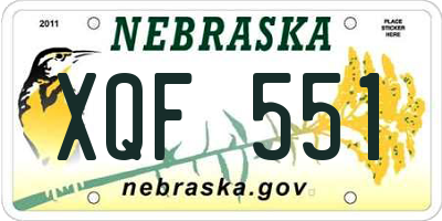NE license plate XQF551