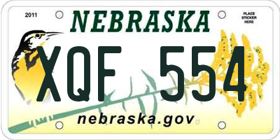 NE license plate XQF554