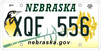 NE license plate XQF556