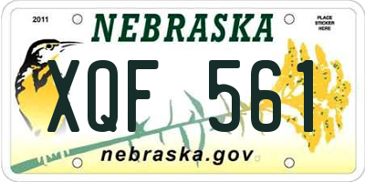 NE license plate XQF561