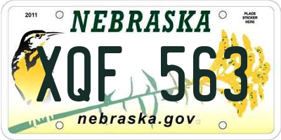 NE license plate XQF563