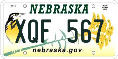 NE license plate XQF567