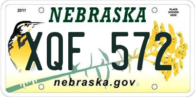 NE license plate XQF572