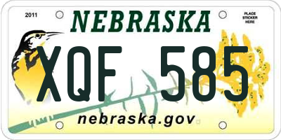 NE license plate XQF585