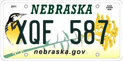 NE license plate XQF587