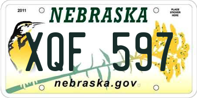 NE license plate XQF597