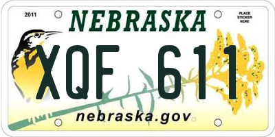 NE license plate XQF611