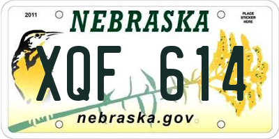 NE license plate XQF614
