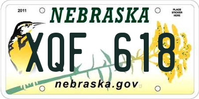 NE license plate XQF618