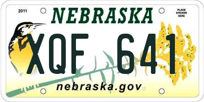 NE license plate XQF641