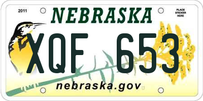 NE license plate XQF653