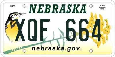 NE license plate XQF664
