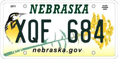 NE license plate XQF684