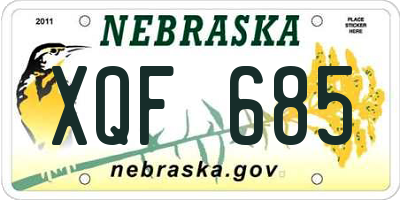 NE license plate XQF685